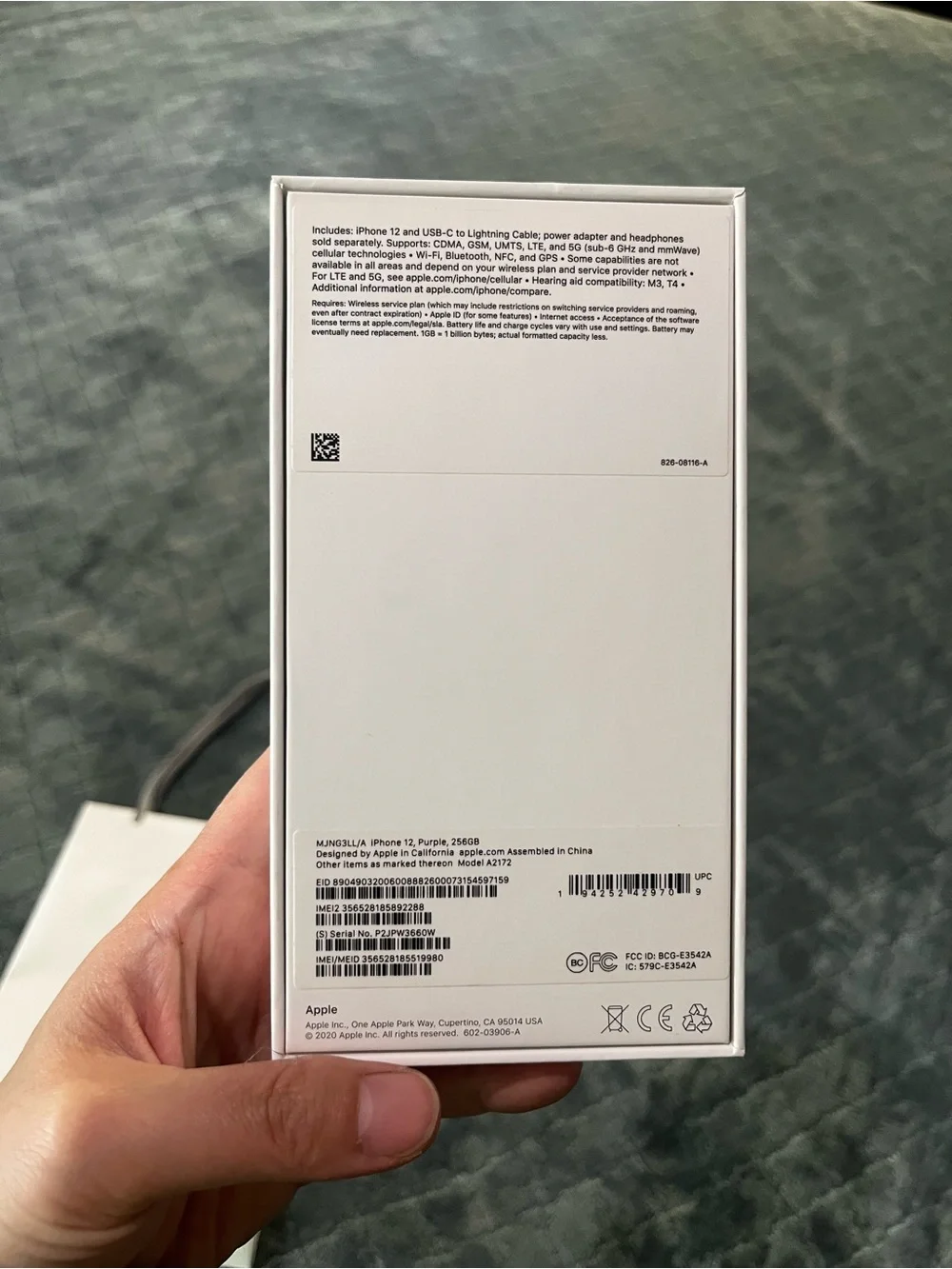 Apple iPhone 12 Mini box only with White Apple Packaging